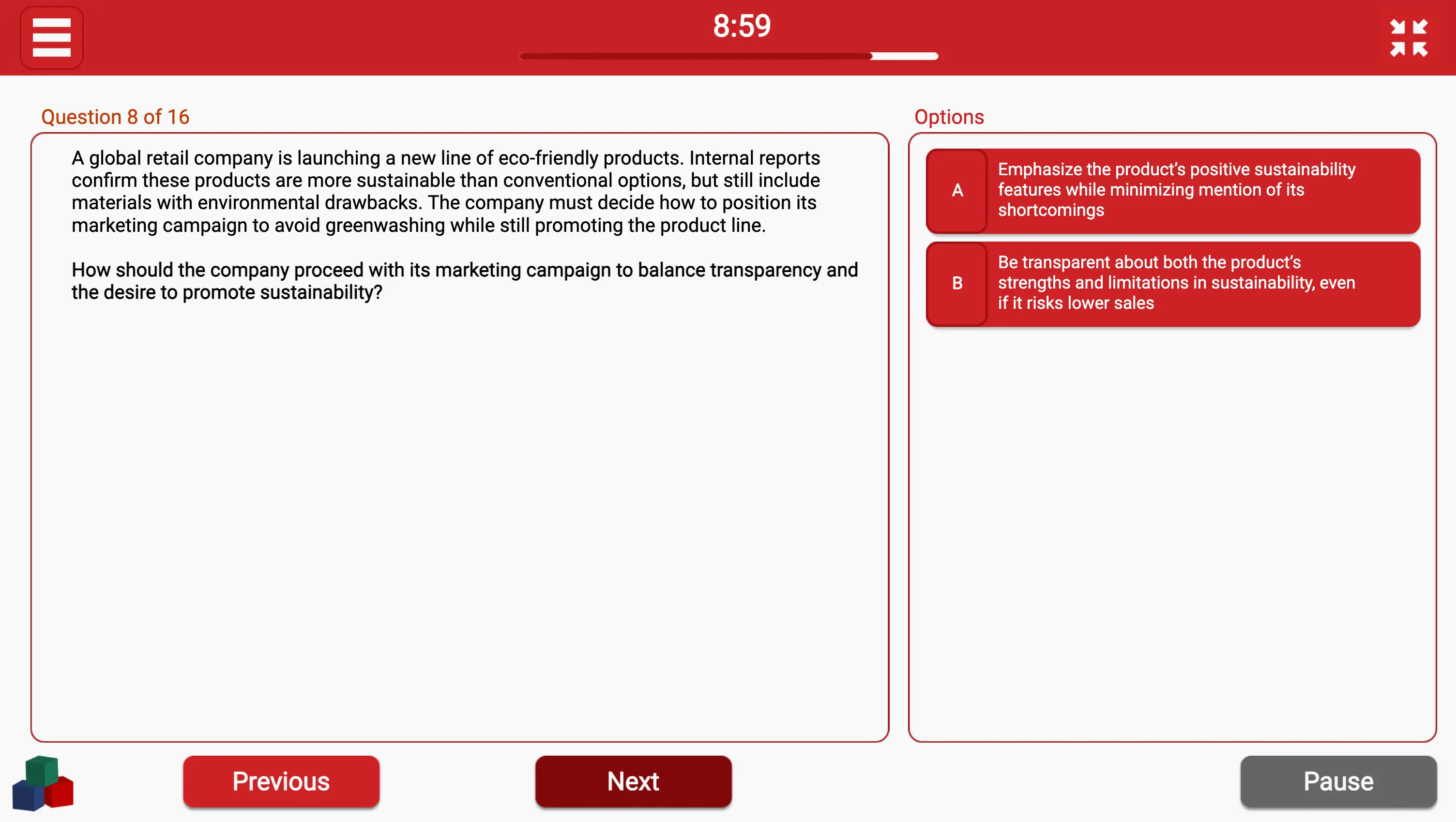 Bain TestGorilla Business Judgment - Ethical and Corporate Social Responsibility (CSR) Question