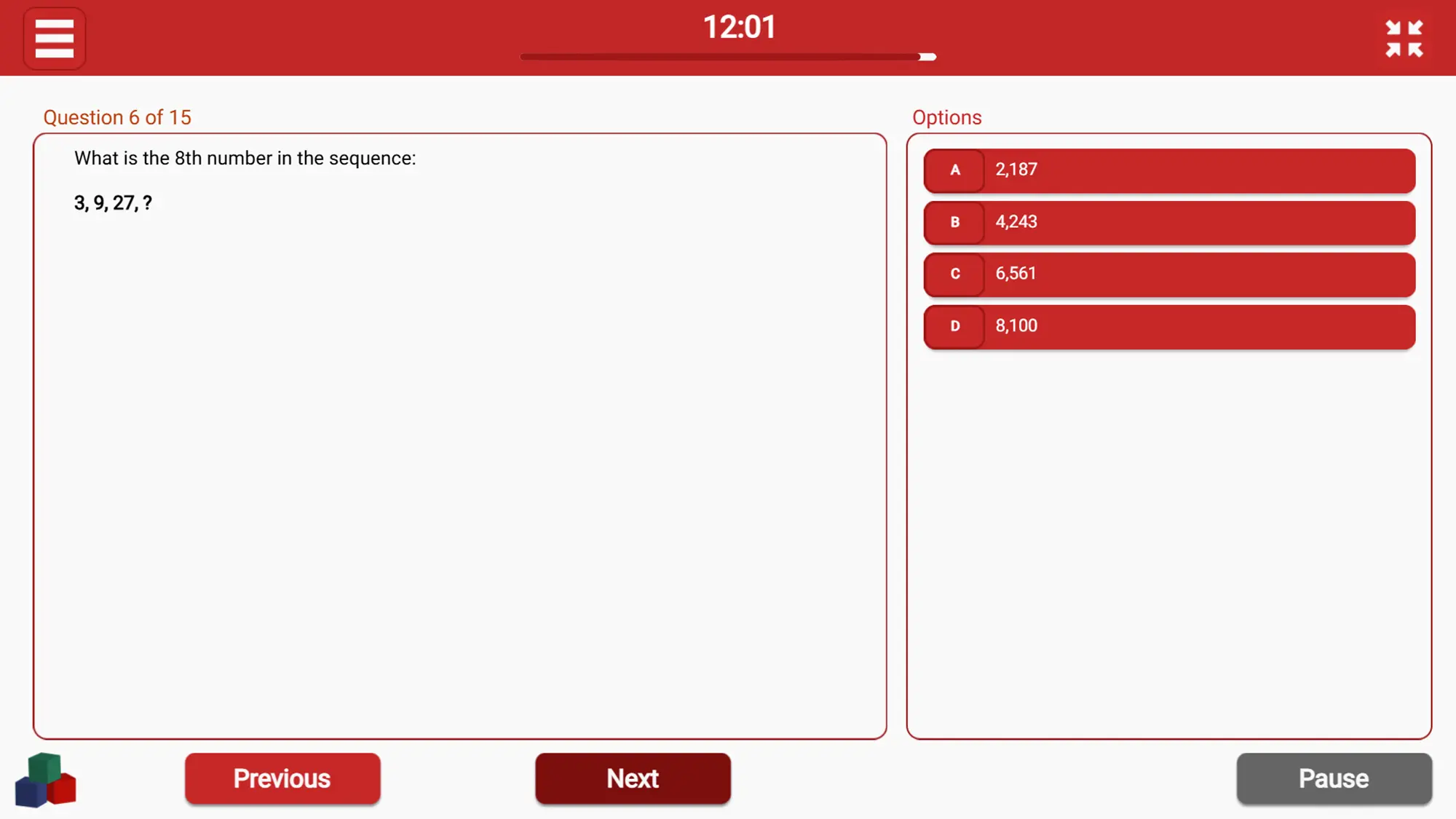 Bain TestGorilla Numerical Reasoning - Number Series Question