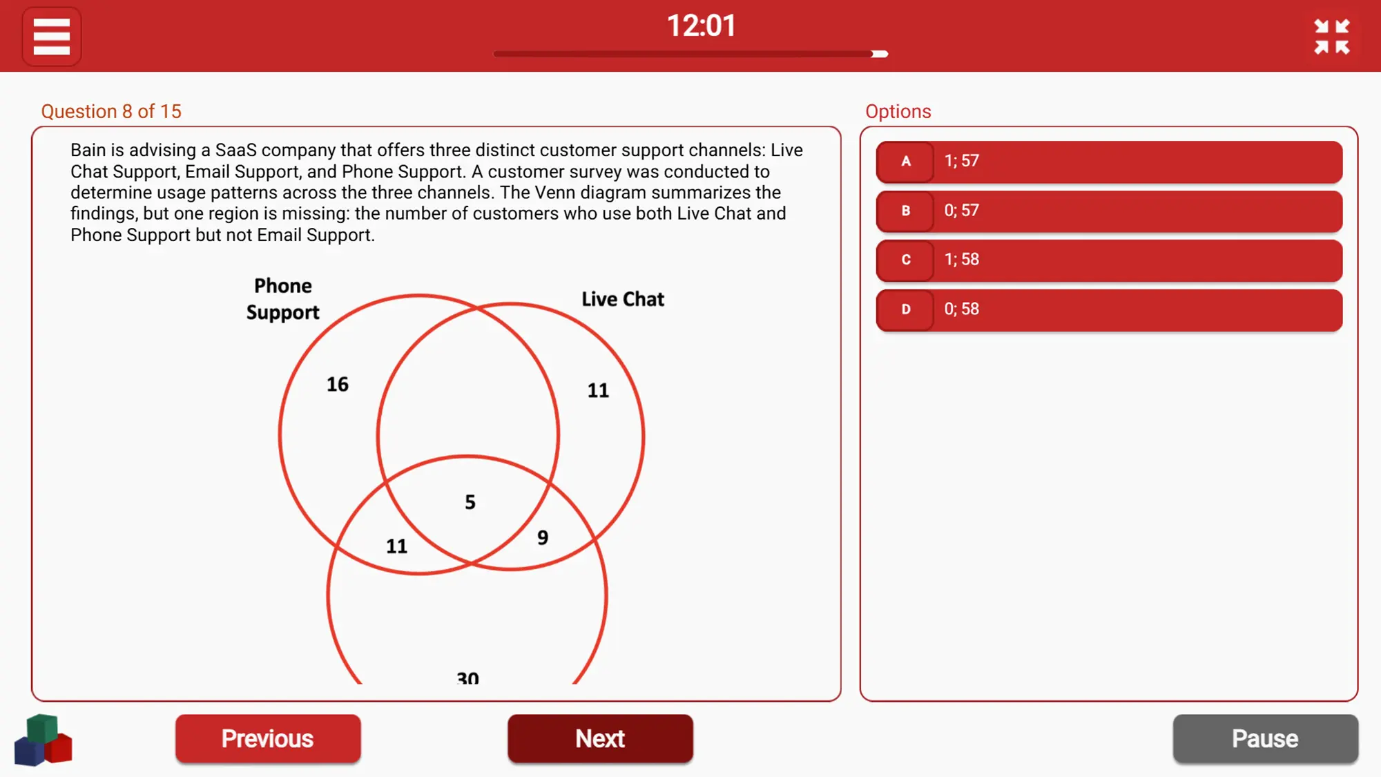 Bain TestGorilla Problem Solving - Venn Diagram Question