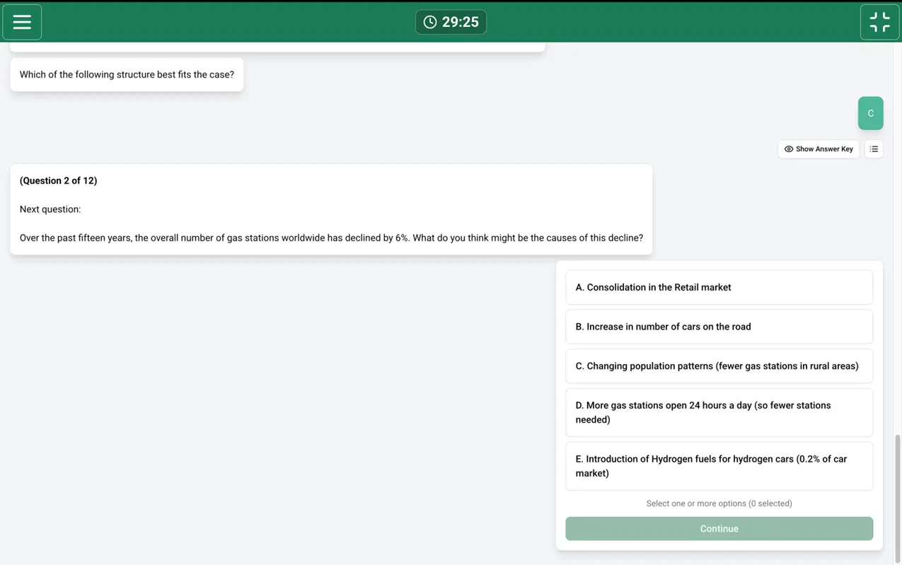 BCG Casey Chatbot Brainstorming Question