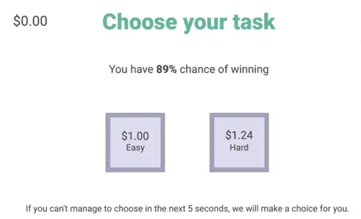 Easy or Hard Task Game Practice
